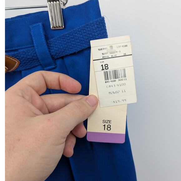 NWT VTG Cabin Creek Blue 8" Inseam High Rise Shorts Size 18 w Belt Made in USA - Picture 4 of 7